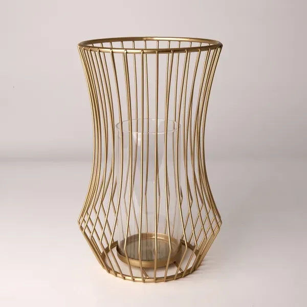 Kirklands Gold Cage Hurricane Lantern, 13 in. 99926943 Kirklands Gold Cage Hurricane Lantern, 13 in. 99926943 - Image 1