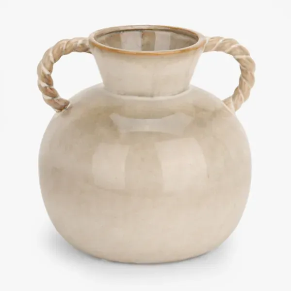 Kirklands Ivory Glazed Ceramic Vase with Twist Handles 84478223 Kirklands Ivory Glazed Ceramic Vase with Twist Handles 84478223 - Image 1