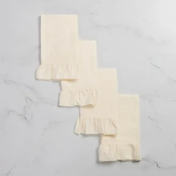 Kirklands Ivory Ruffle Napkins, Set of 4 34977977 Kirklands Ivory Ruffle Napkins, Set of 4 34977977 - Image 1